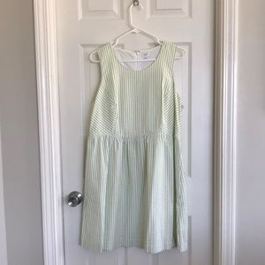 Crown & Ivy - Green/White Seersucker Fit & Flare Dress
